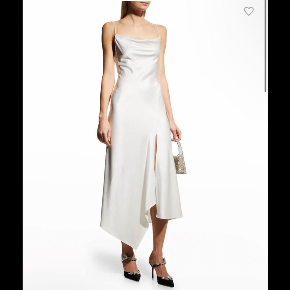Alice + Olivia White Satin Dress